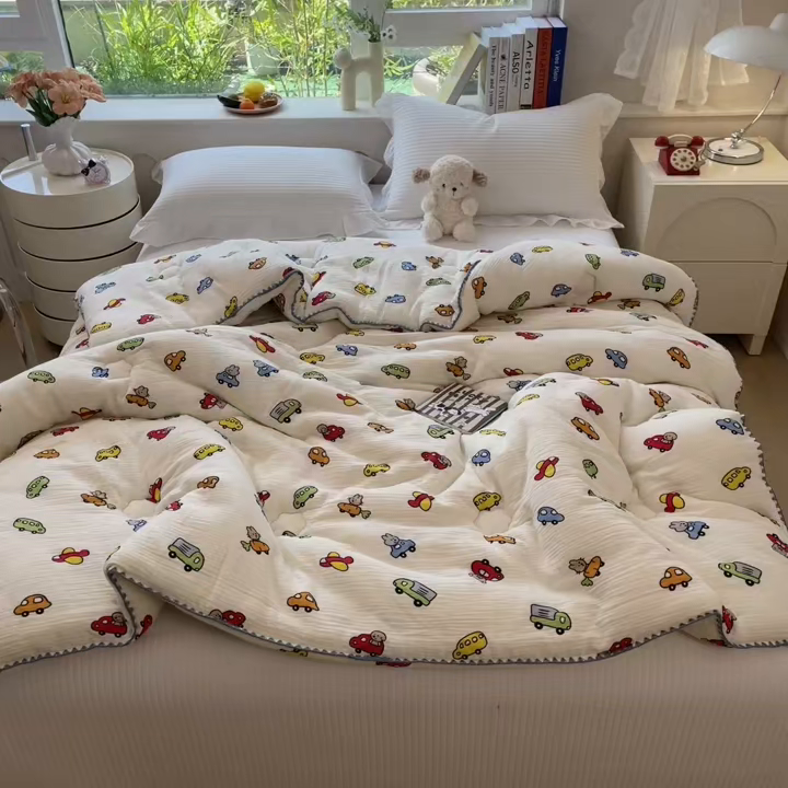 91家纺网 家纺一手货源 找家纺 观月轩家纺 2025新款全棉纯棉大豆冬被春秋被被子被芯（10%大豆纤维包检测） 冬被-小汽车