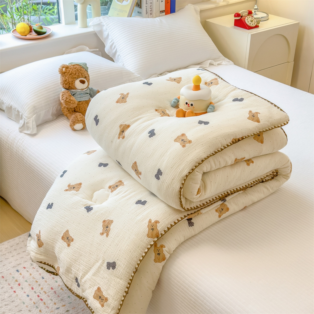 91家纺网 家纺一手货源 找家纺 观月轩家纺 2025新款全棉纯棉大豆冬被春秋被被子被芯（10%大豆纤维包检测） 冬被-小玩偶