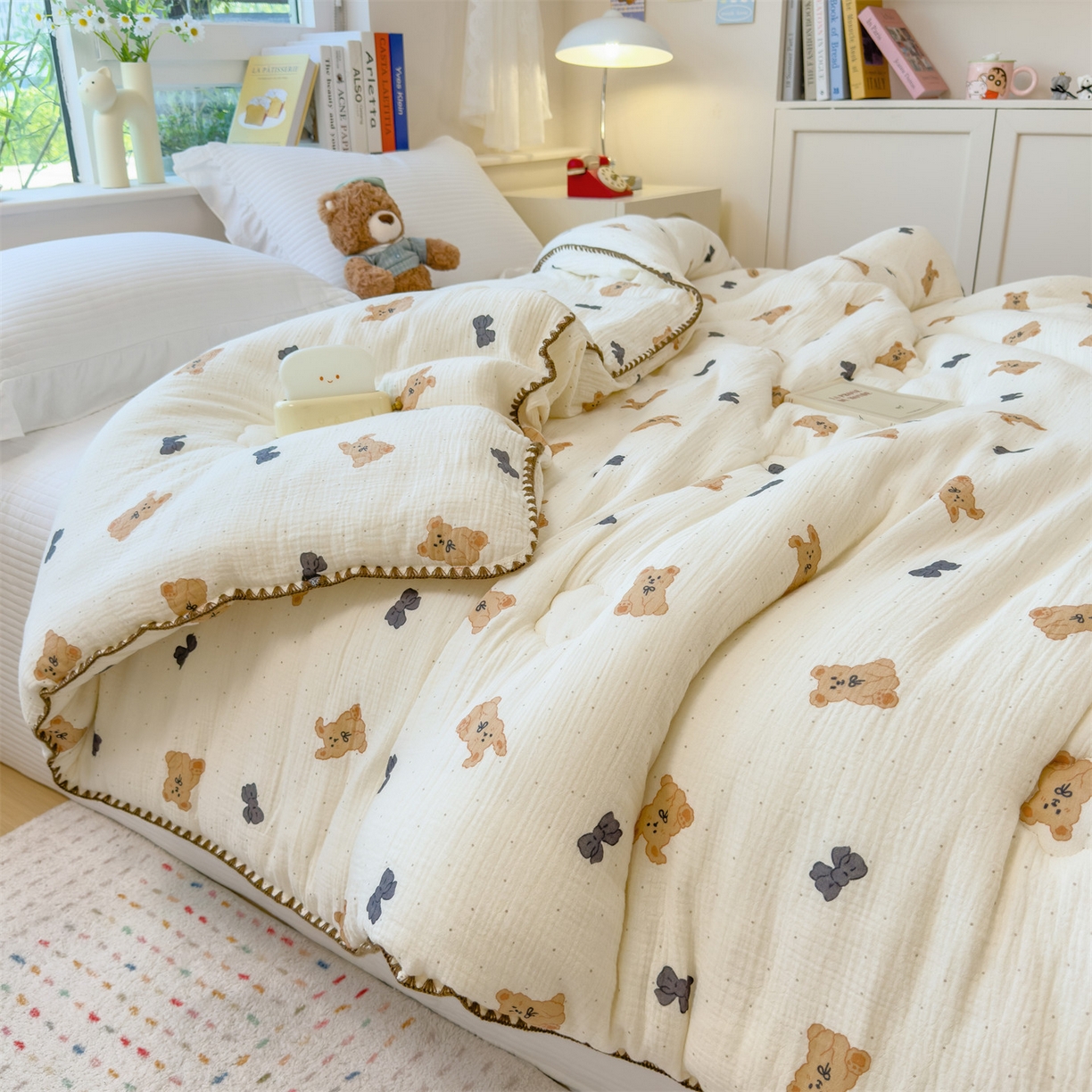 91家纺网 家纺一手货源 找家纺 观月轩家纺 2025新款全棉纯棉大豆冬被春秋被被子被芯（10%大豆纤维包检测） 冬被-小玩偶