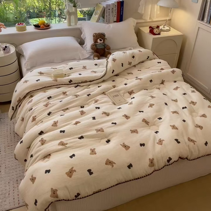 91家纺网 家纺一手货源 找家纺 观月轩家纺 2025新款全棉纯棉大豆冬被春秋被被子被芯（10%大豆纤维包检测） 冬被-小玩偶