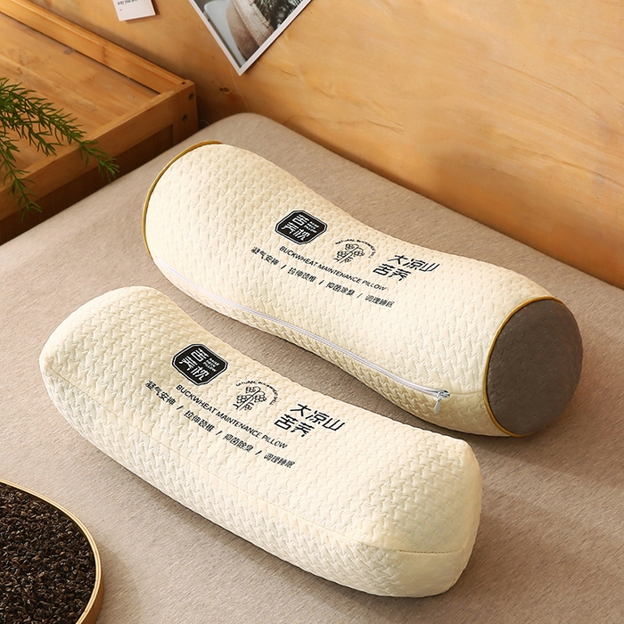 金牛枕芯 2025新款针织棉大凉山苦荞麦枕枕头枕芯 米色