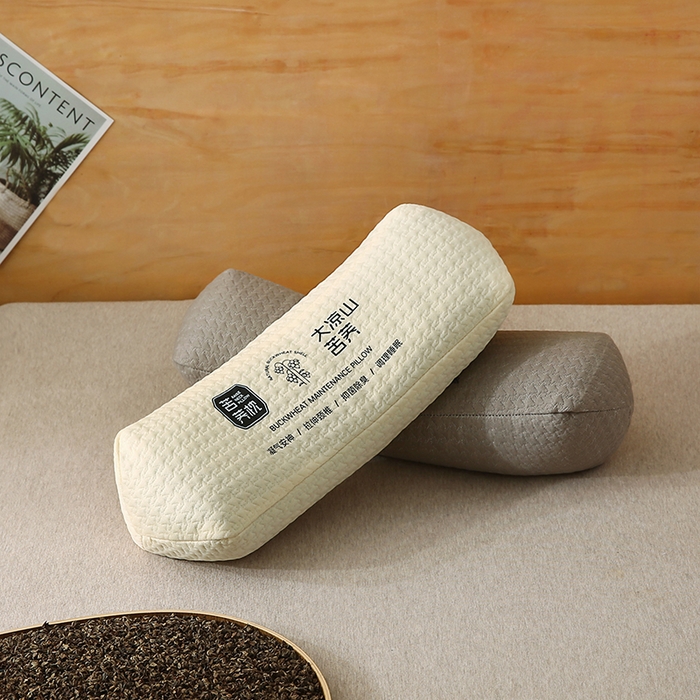 91家纺网 家纺一手货源 找家纺 金牛枕芯 2025新款针织棉大凉山苦荞麦枕枕头枕芯 米色