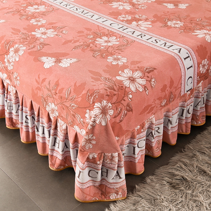 91家纺网 家纺一手货源 找家纺 牵依 2025新款金貂绒四件套牛奶绒四件套花海