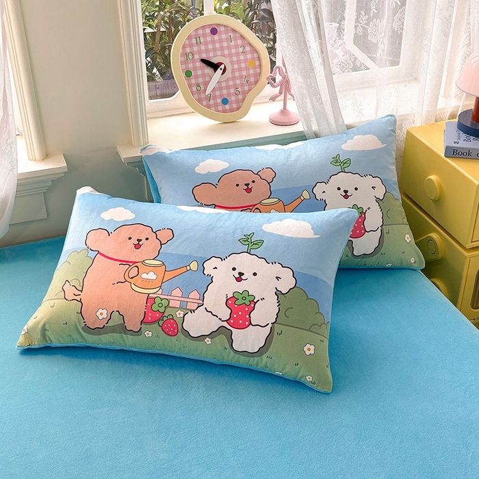 91家纺网 家纺一手货源 找家纺 （总）ds生活馆 2025新款大版卡通水晶绒牛奶绒单枕套