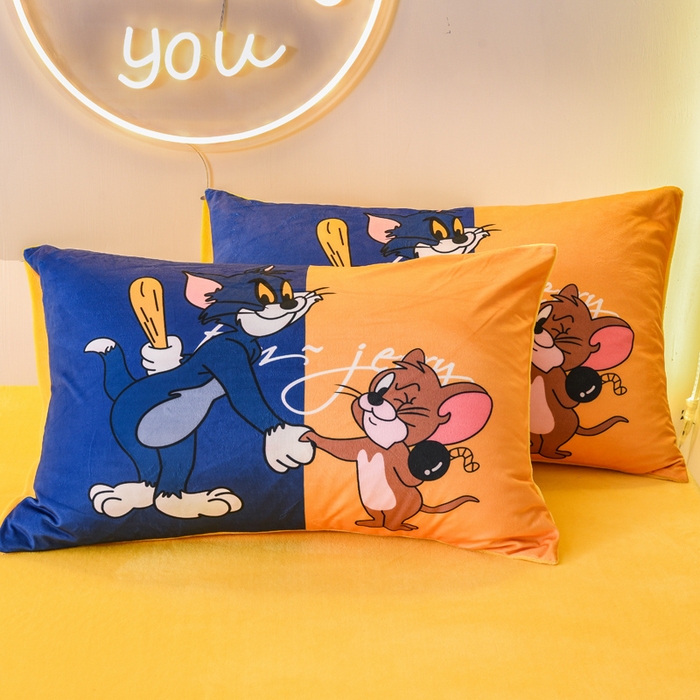 91家纺网 家纺一手货源 找家纺 （总）ds生活馆 2025新款大版卡通水晶绒牛奶绒单枕套