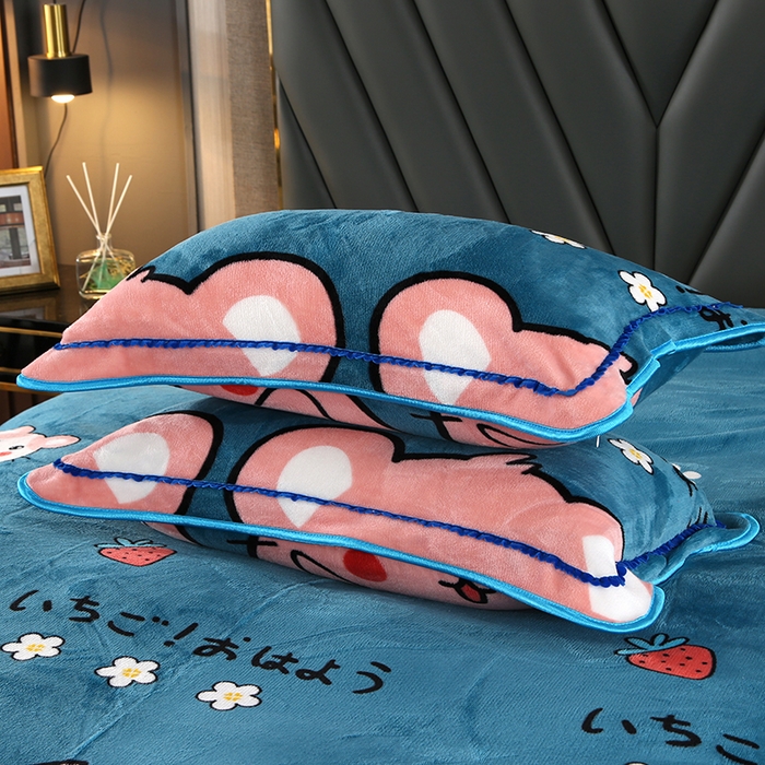 91家纺网 家纺一手货源 找家纺 牵依 2025新款金貂绒四件套牛奶绒四件套欢乐萌鼠