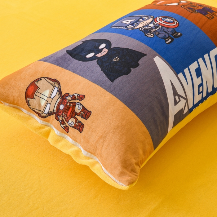 91家纺网 家纺一手货源 找家纺 ds生活馆 2025新款大版卡通水晶绒牛奶绒单枕套 超级英雄