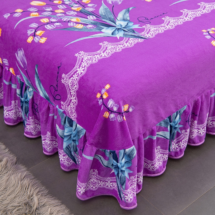 91家纺网 家纺一手货源 找家纺 牵依 2025新款金貂绒四件套牛奶绒四件套蓝玉凝香