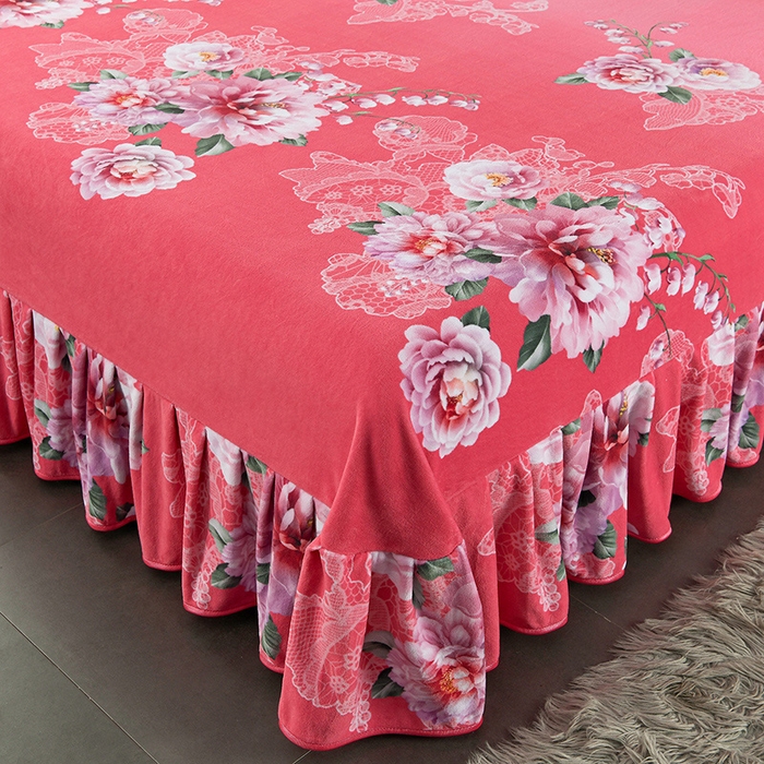 91家纺网 家纺一手货源 找家纺 牵依 2025新款金貂绒四件套牛奶绒四件套浪漫花海