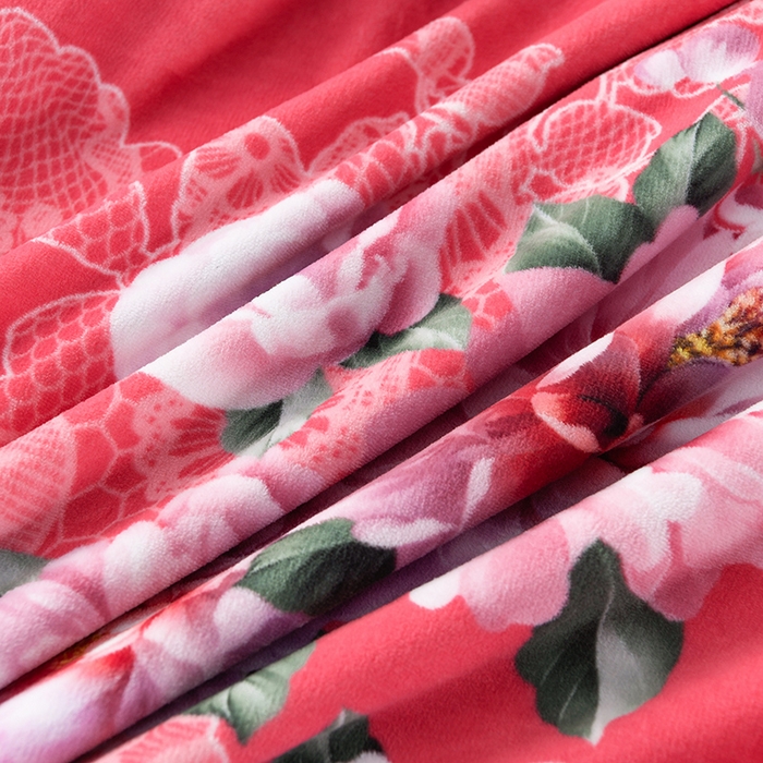 91家纺网 家纺一手货源 找家纺 牵依 2025新款金貂绒四件套牛奶绒四件套浪漫花海