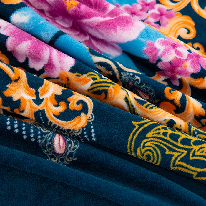 91家纺网 家纺一手货源 找家纺 牵依 2025新款金貂绒四件套牛奶绒四件套欧式花影