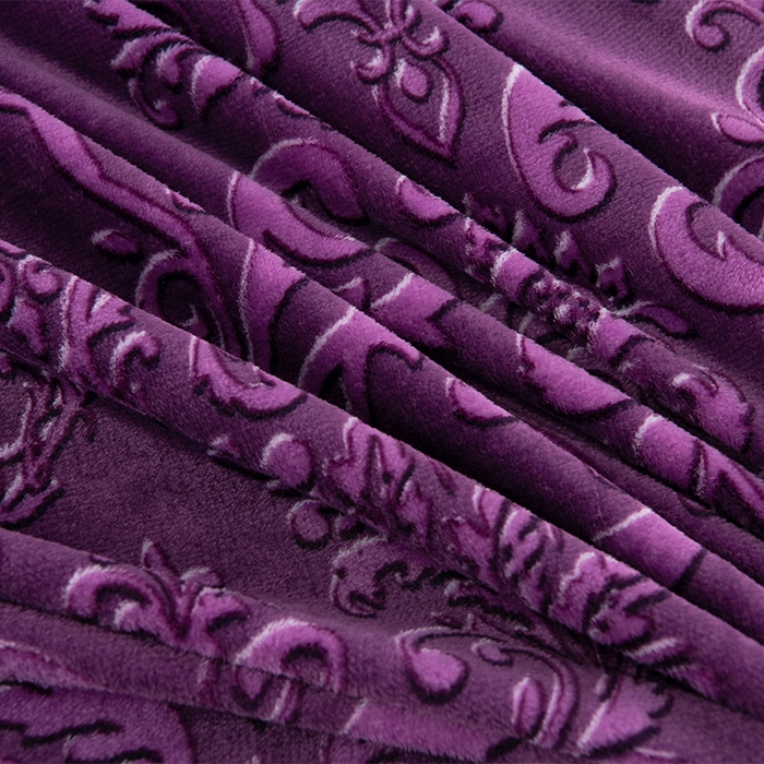 91家纺网 家纺一手货源 找家纺 牵依 2025新款金貂绒四件套牛奶绒四件套清雅-紫