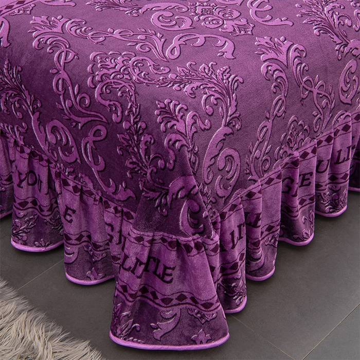 91家纺网 家纺一手货源 找家纺 牵依 2025新款金貂绒四件套牛奶绒四件套清雅-紫