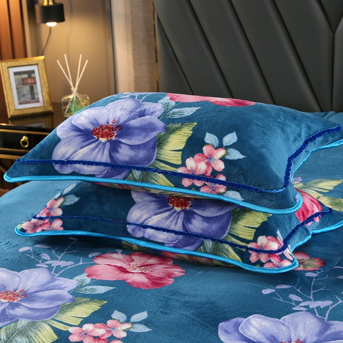 91家纺网 家纺一手货源 找家纺 牵依 2025新款金貂绒四件套牛奶绒四件套柔情花香