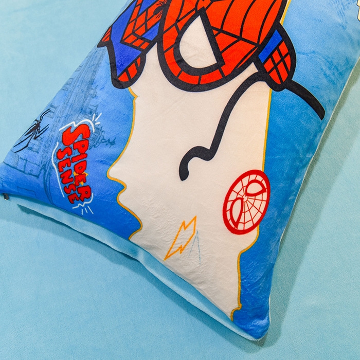 91家纺网 家纺一手货源 找家纺 ds生活馆 2025新款大版卡通水晶绒牛奶绒单枕套 蜘蛛人