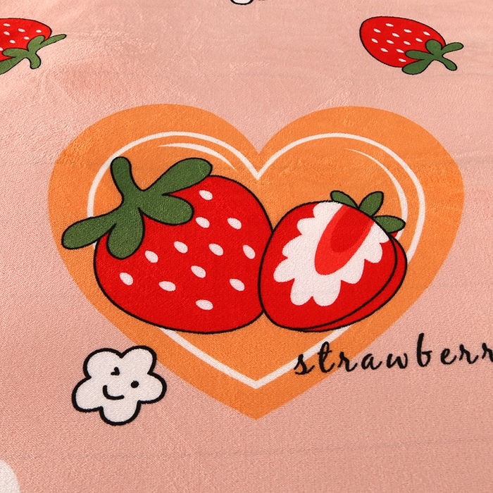 91家纺网 家纺一手货源 找家纺 牵依 2025新款金貂绒四件套牛奶绒四件套甜心草莓