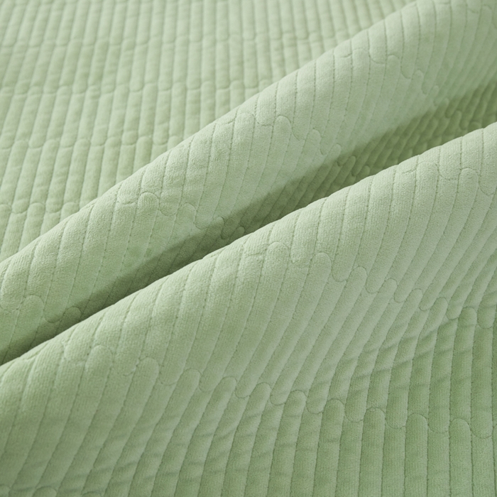 91家纺网 家纺一手货源 找家纺 佳笠家居 2025新款全棉纯棉水洗棉小格子加婴儿绒床笠单床笠单品床笠单件床笠 暖绒-柠檬绿