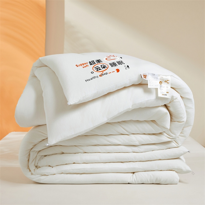 91家纺网 家纺一手货源 找家纺 爱微坊 2025新款水洗棉大豆纤维冬被春秋被四季被子被芯 白色