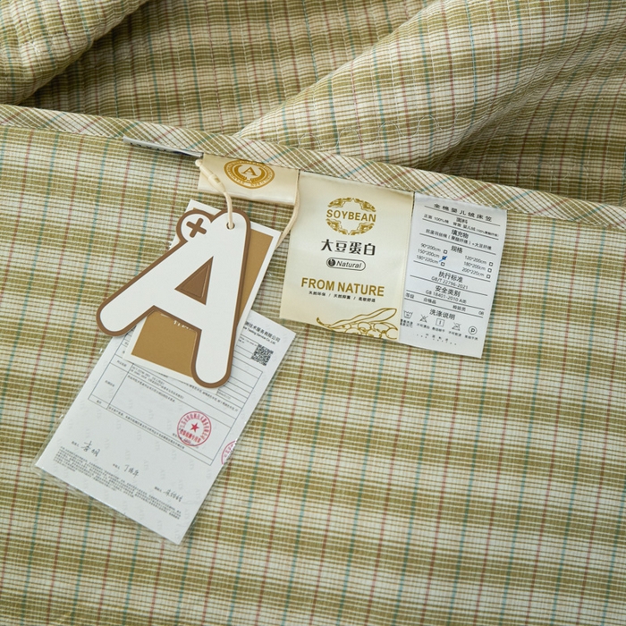 91家纺网 家纺一手货源 找家纺 佳笠家居 2025新款全棉纯棉水洗棉小格子加婴儿绒床笠单床笠单品床笠单件床笠 暖绒-柠檬绿