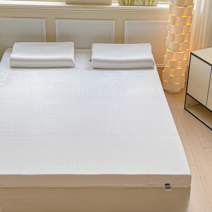 91家纺网 家纺一手货源 找家纺 美丽折家纺 2025新款双拉链头鸟眼布乳胶床垫内套 纯白菱形格