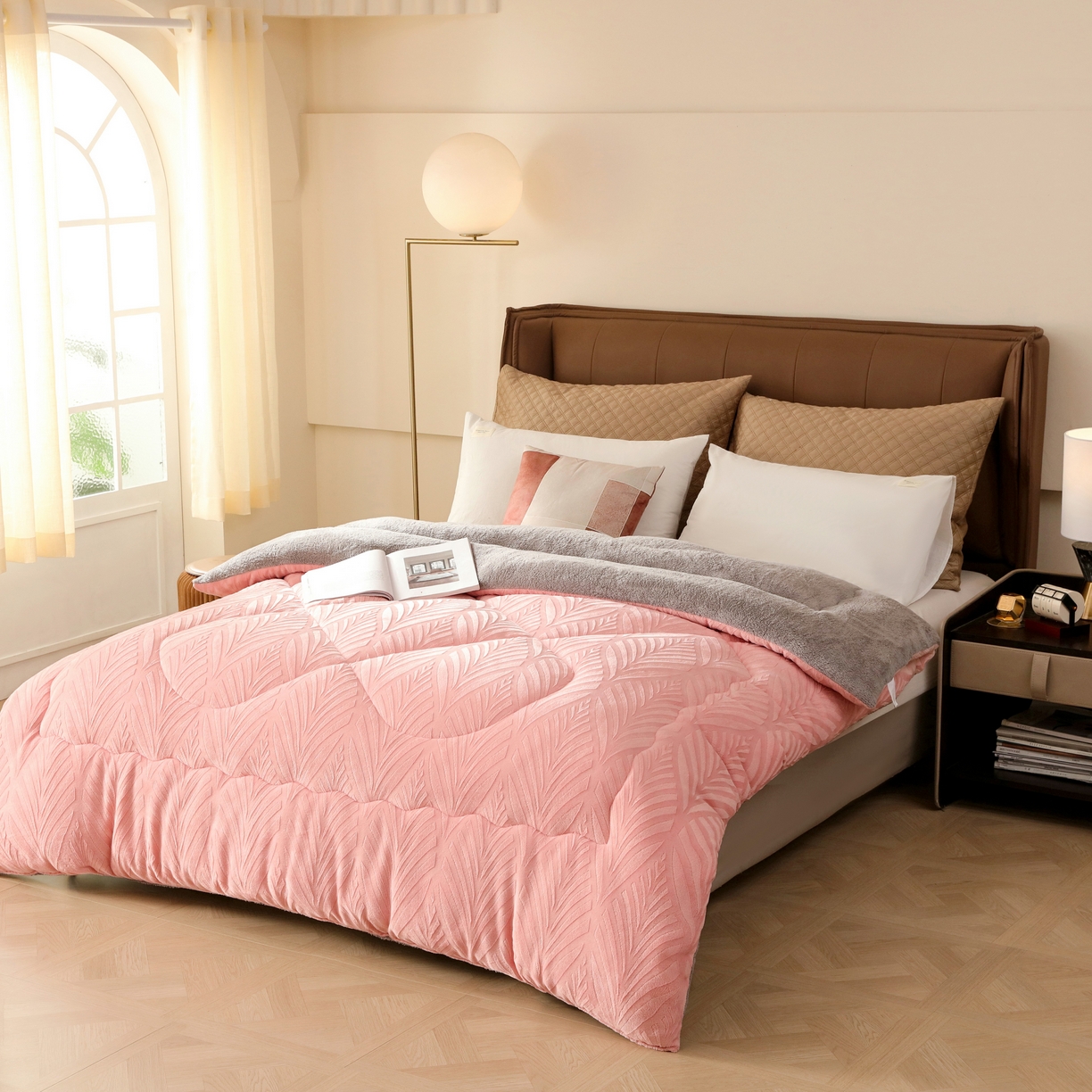 91家纺网 家纺一手货源 找家纺 （总）爱微坊 2025年新款牛奶绒立体雕花加厚保暖冬被被子被芯