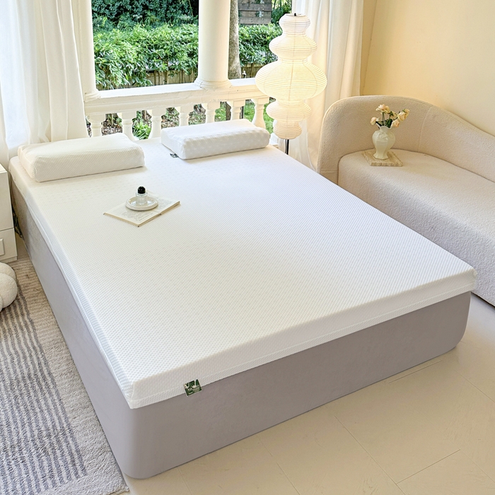 91家纺网 家纺一手货源 找家纺 美丽折家纺 2025新款双拉链头鸟眼布乳胶床垫内套 纯白色