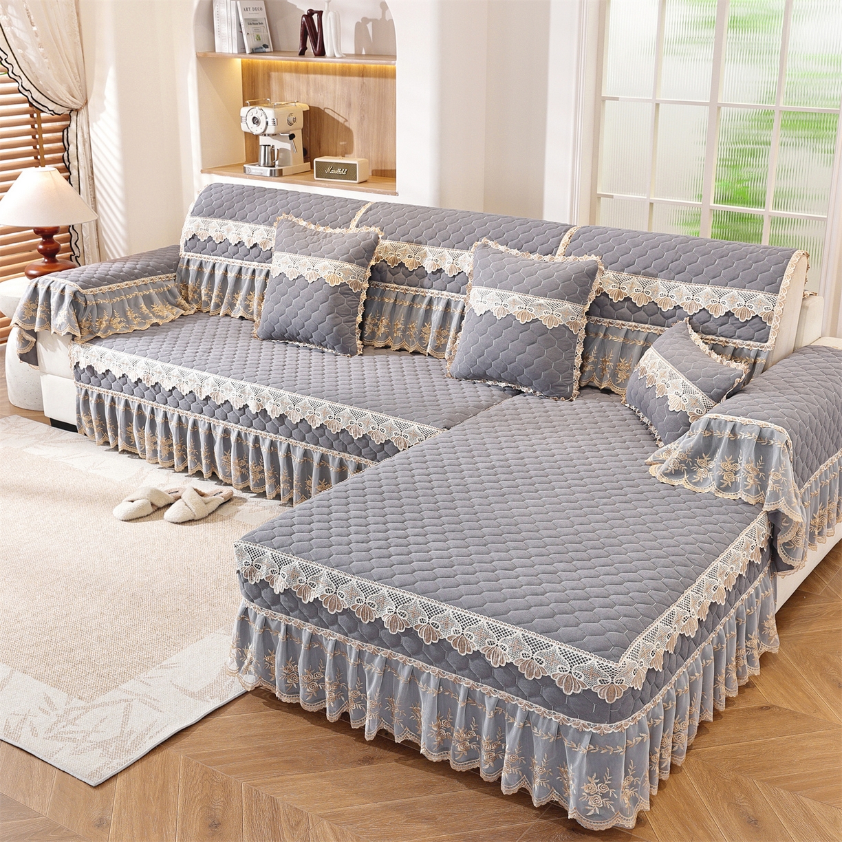 91家纺网 家纺一手货源 找家纺 （总）共鸣沙发垫 2025新款繁花沙发垫