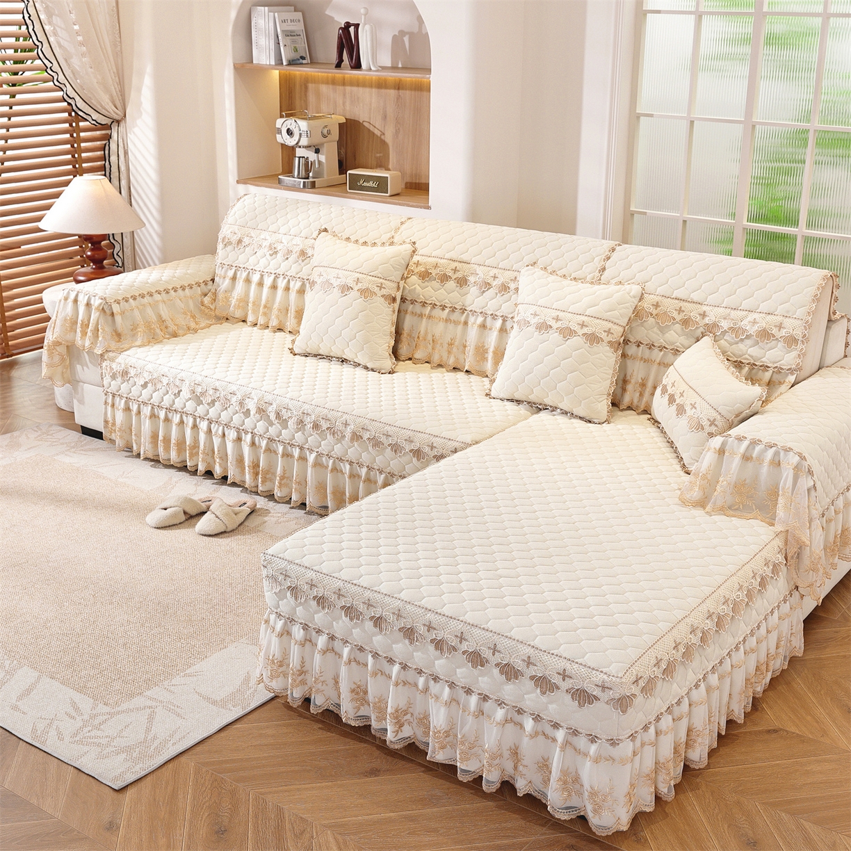 91家纺网 家纺一手货源 找家纺 （总）共鸣沙发垫 2025新款繁花沙发垫