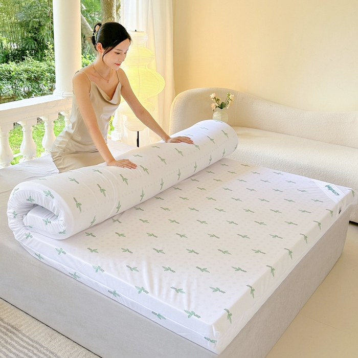 91家纺网 家纺一手货源 找家纺 美丽折家纺 2025新款鸟眼布乳胶床垫内套+针织棉床垫外套 二代