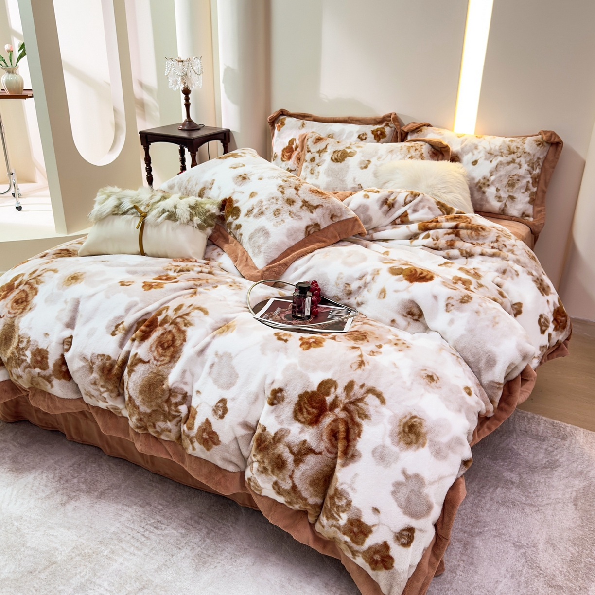 91家纺网 家纺一手货源 找家纺 （总）优姿家纺 2025新款380克11斤兔毛绒印花四件套