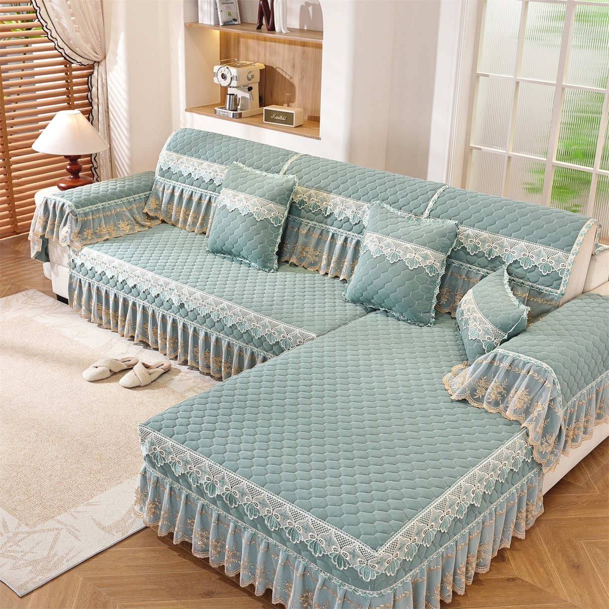 91家纺网 家纺一手货源 找家纺 （总）共鸣沙发垫 2025新款繁花沙发垫