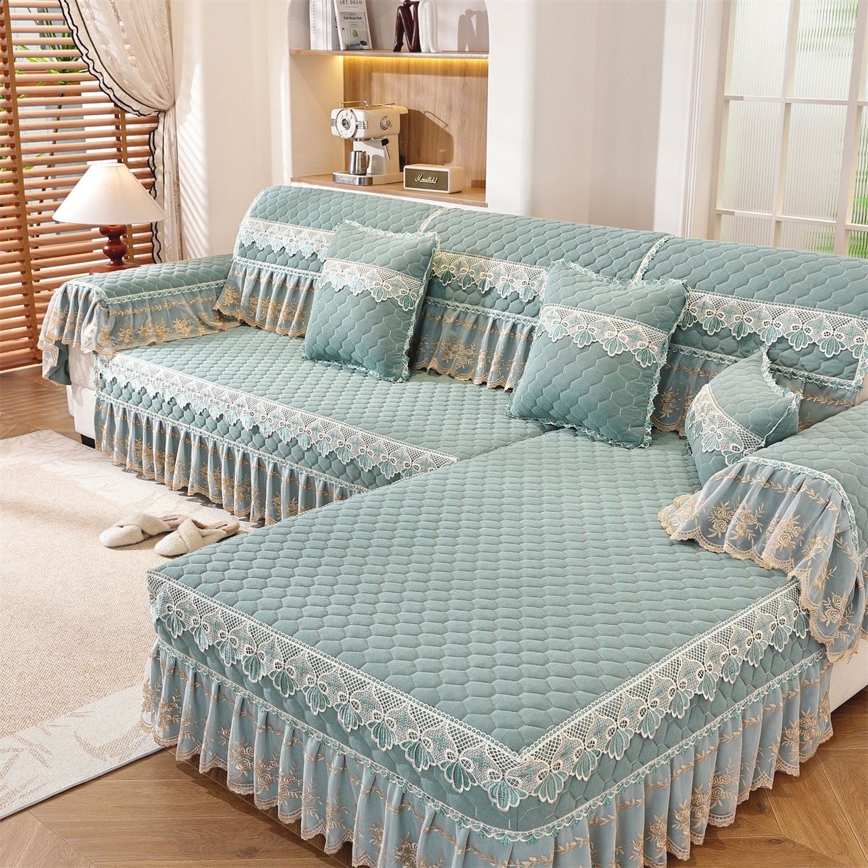 91家纺网 家纺一手货源 找家纺 （总）共鸣沙发垫 2025新款繁花沙发垫