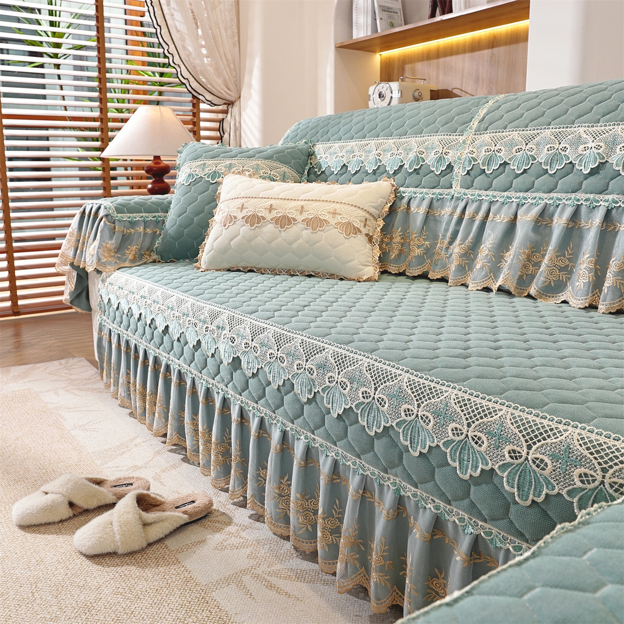 91家纺网 家纺一手货源 找家纺 （总）共鸣沙发垫 2025新款繁花沙发垫