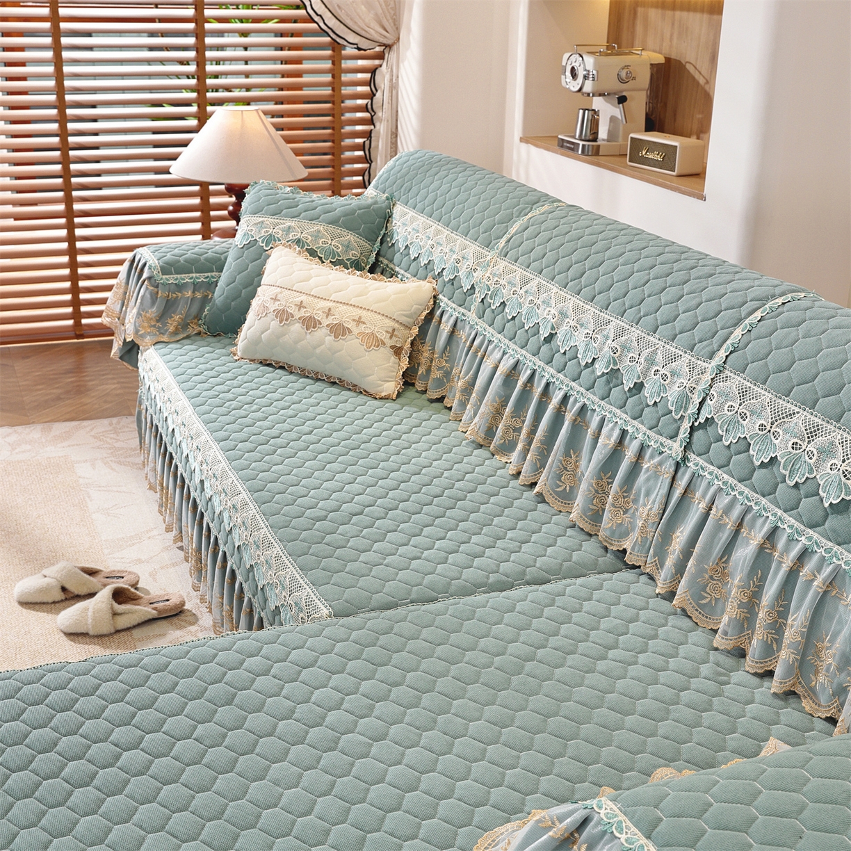 91家纺网 家纺一手货源 找家纺 （总）共鸣沙发垫 2025新款繁花沙发垫