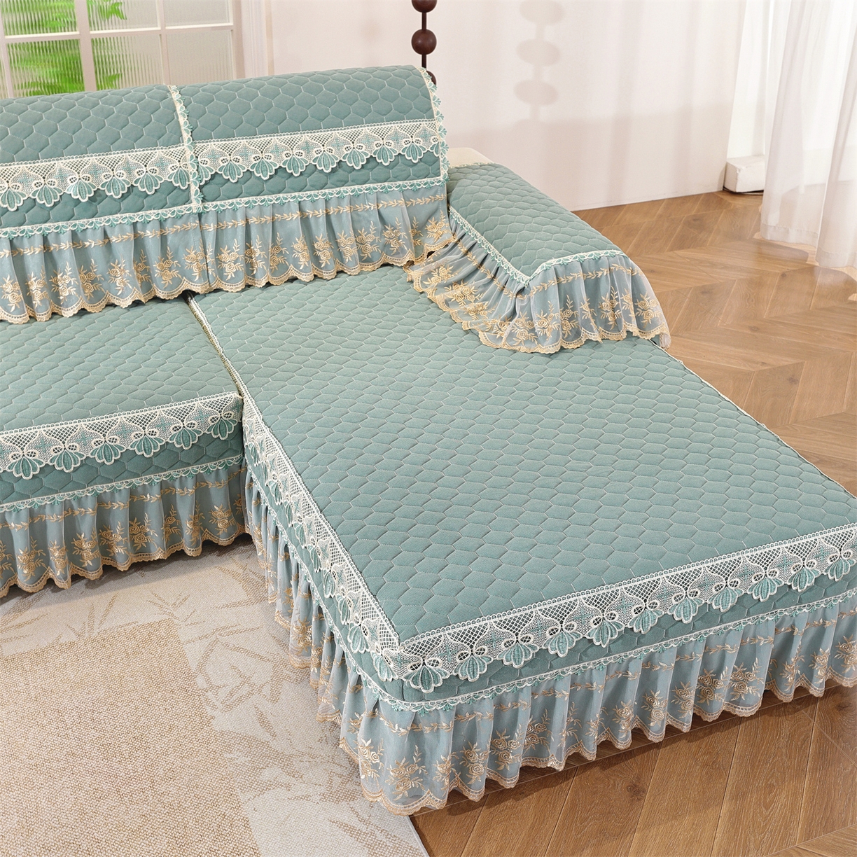 91家纺网 家纺一手货源 找家纺 （总）共鸣沙发垫 2025新款繁花沙发垫