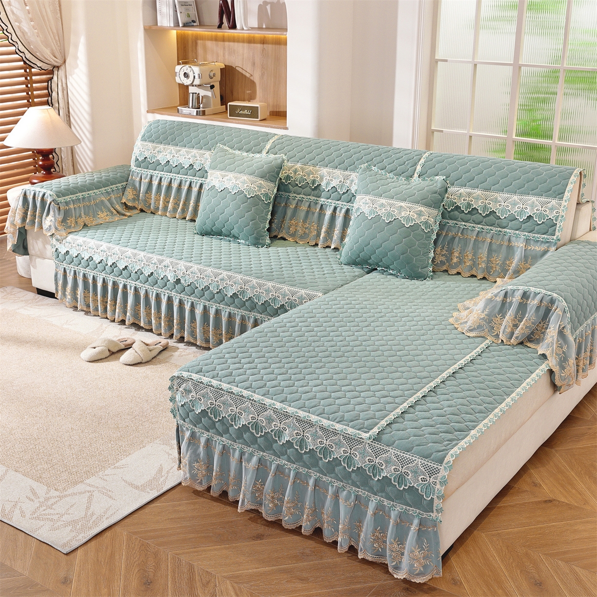 91家纺网 家纺一手货源 找家纺 （总）共鸣沙发垫 2025新款繁花沙发垫