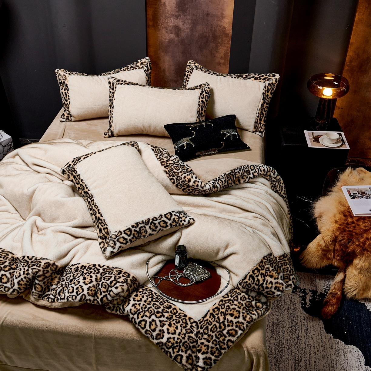 91家纺网 家纺一手货源 找家纺 优姿家纺 2025新款梦想家580克13斤半欧貂绒保暖四件套 梦想家-奶咖