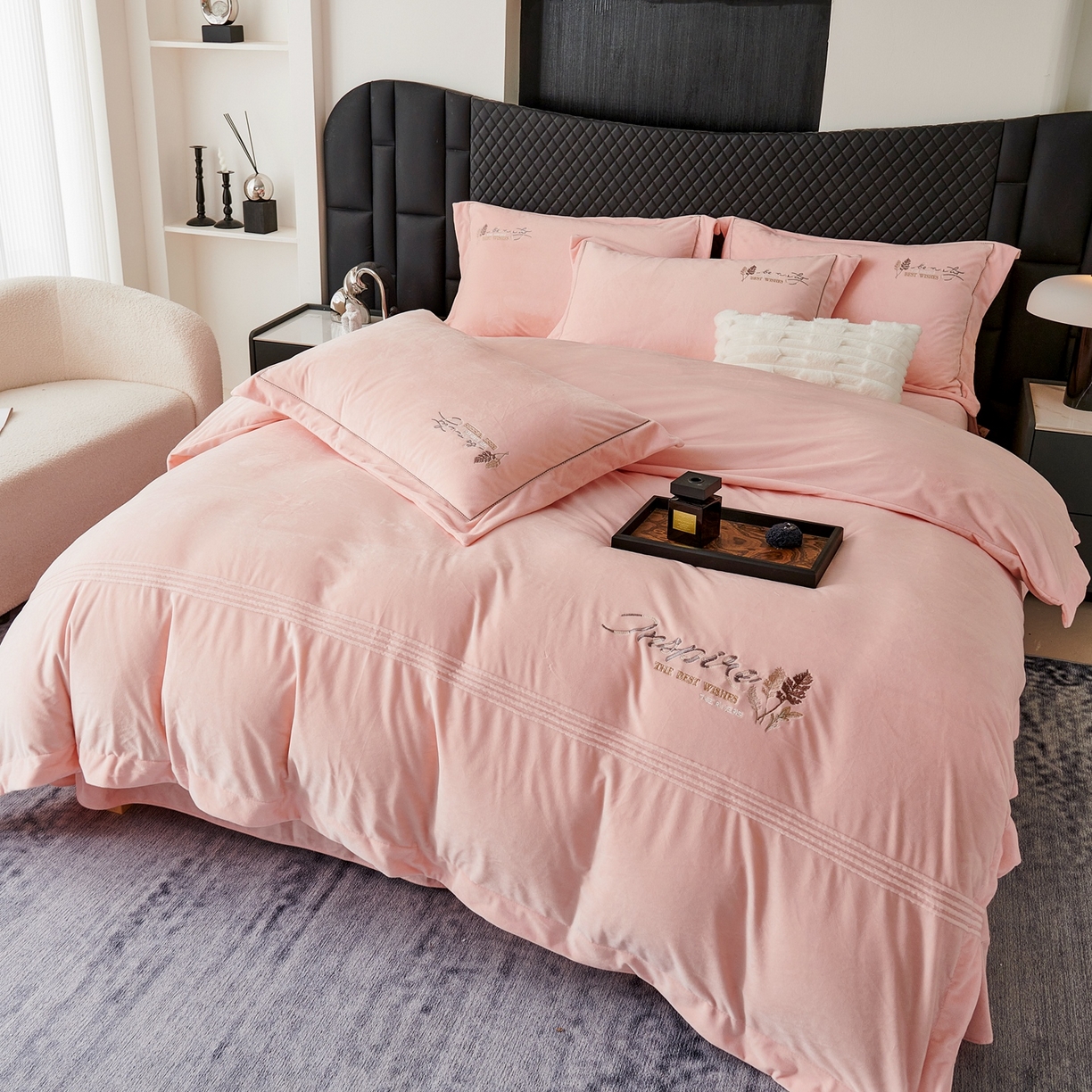 91家纺网 家纺一手货源 找家纺 （总）优姿家纺 2025新款冬野9斤全消光婴肤绒保暖四件套