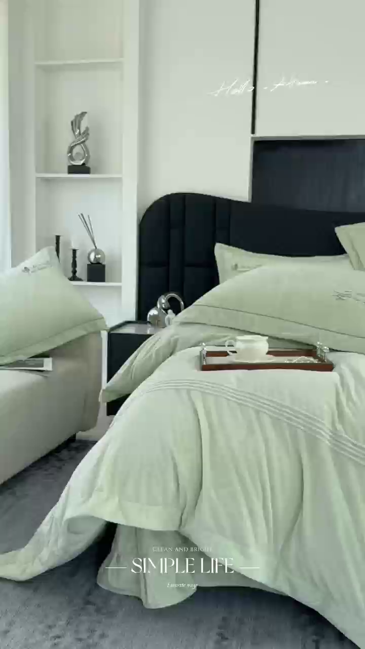 91家纺网 家纺一手货源 找家纺 优姿家纺 2025新款冬野9斤全消光婴肤绒保暖四件套 冬野-青春绿