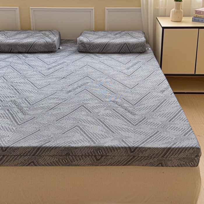 91家纺网 家纺一手货源 找家纺 美丽折家纺 2025新款双拉链头鸟眼布乳胶床垫内套 肌理纹