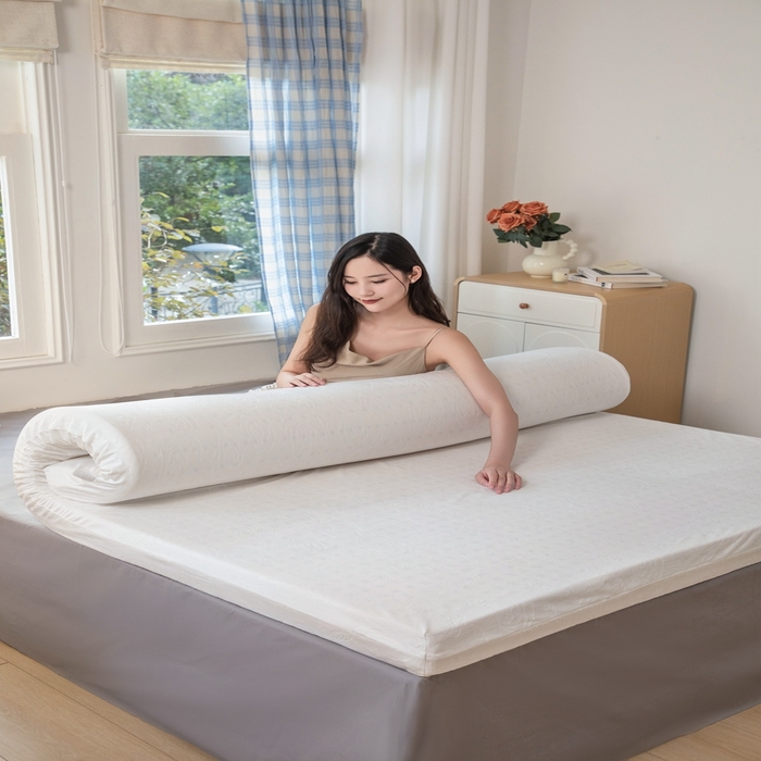 91家纺网 家纺一手货源 找家纺 美丽折家纺 2025新款鸟眼布乳胶床垫内套+针织棉床垫外套 玫瑰绒