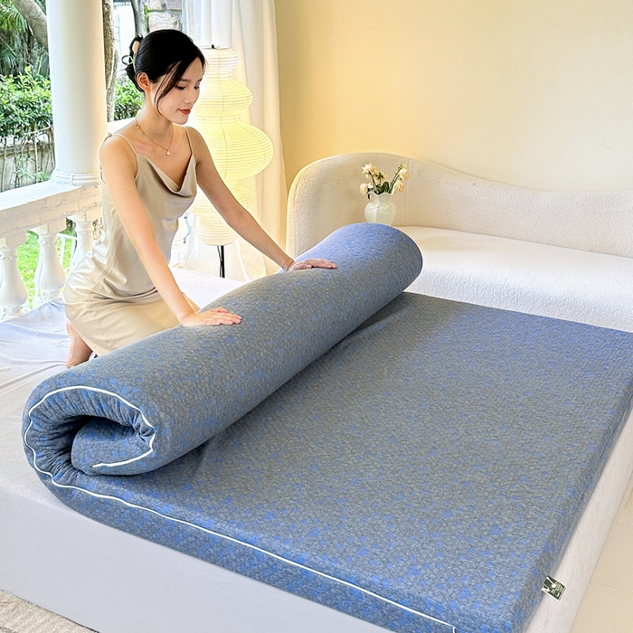 91家纺网 家纺一手货源 找家纺 美丽折家纺 2025新款鸟眼布乳胶床垫内套+针织棉床垫外套 竹炭款