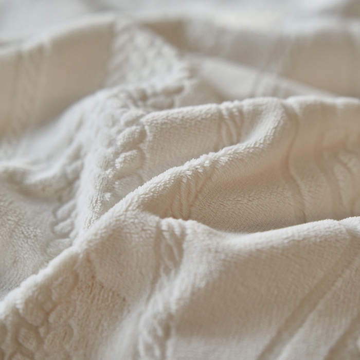 91家纺网 家纺一手货源 找家纺 眠博士 2025新款雕花加厚牛奶绒系列四件套 雕花款-卡洛白咖