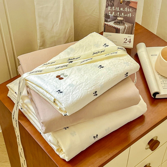 91家纺网 家纺一手货源 找家纺 （总）斯卡诺家纺 2025新款爆款小清新云感棉四件套小布袋古法水洗棉四件套云柔棉被套三件套五件套