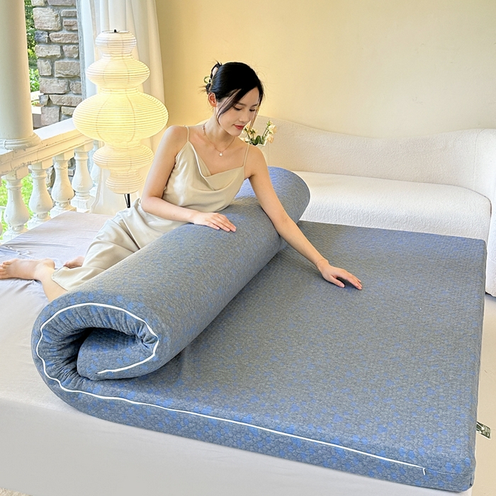 91家纺网 家纺一手货源 找家纺 美丽折家纺 2025新款双拉链头鸟眼布乳胶床垫内套 竹炭款