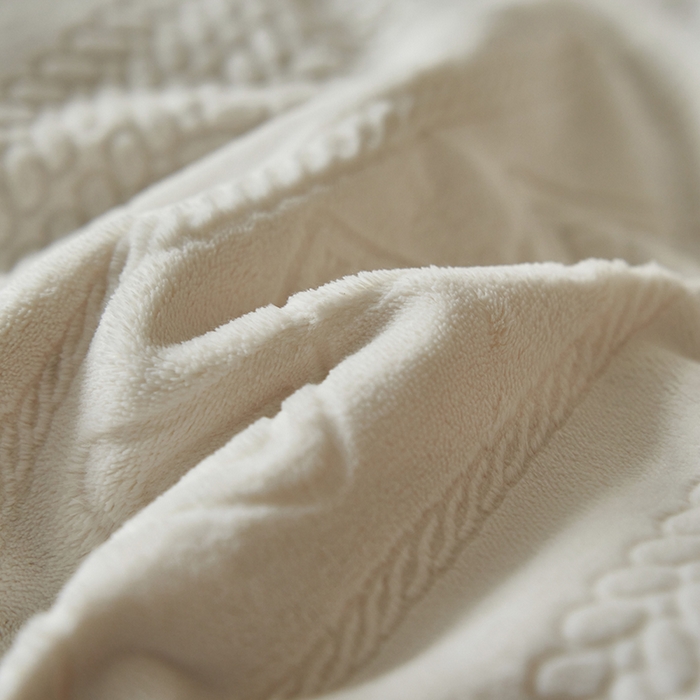 91家纺网 家纺一手货源 找家纺 眠博士 2025新款雕花加厚牛奶绒系列四件套 雕花款-卡洛白蓝