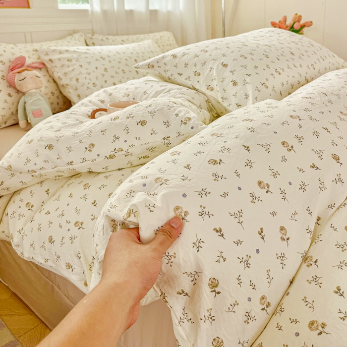 91家纺网 家纺一手货源 找家纺 （总）斯卡诺家纺 2025新款爆款小清新云感棉四件套小布袋古法水洗棉四件套云柔棉被套三件套五件套