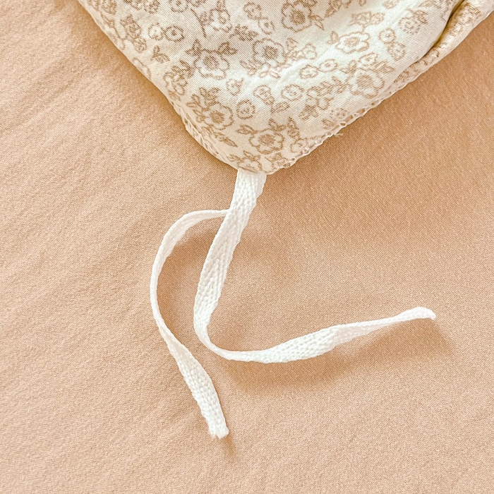 91家纺网 家纺一手货源 找家纺 斯卡诺家纺 2026爆款古法水洗仿棉四件套韩国小布袋五件套（高克重斜纹加厚） 花丛小兔