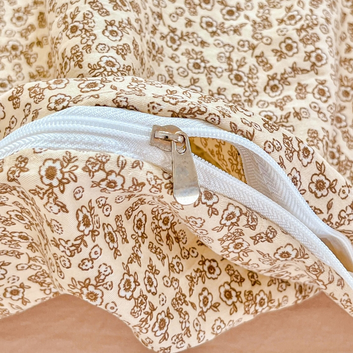 91家纺网 家纺一手货源 找家纺 斯卡诺家纺 2026爆款古法水洗仿棉四件套韩国小布袋五件套（高克重斜纹加厚） 花丛小兔