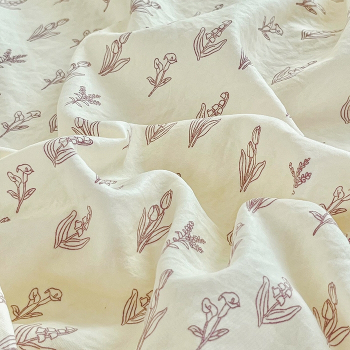 91家纺网 家纺一手货源 找家纺 斯卡诺家纺 2026爆款古法水洗仿棉四件套韩国小布袋五件套（高克重斜纹加厚） 花季